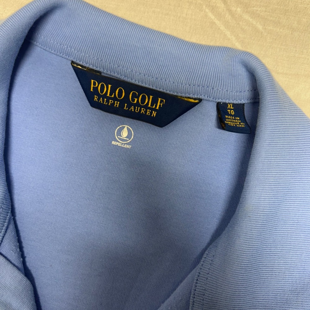 Polo Golf Ralph Lauren Mens XL Blue Quarter Zip Pullover Repellent Sweatshirt - Picture 4 of 8
